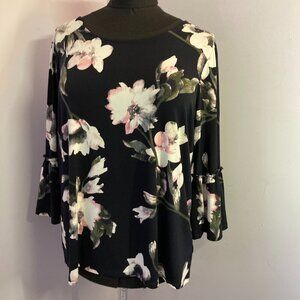 Ellen Tracy Floral Top, EUC, Size XL